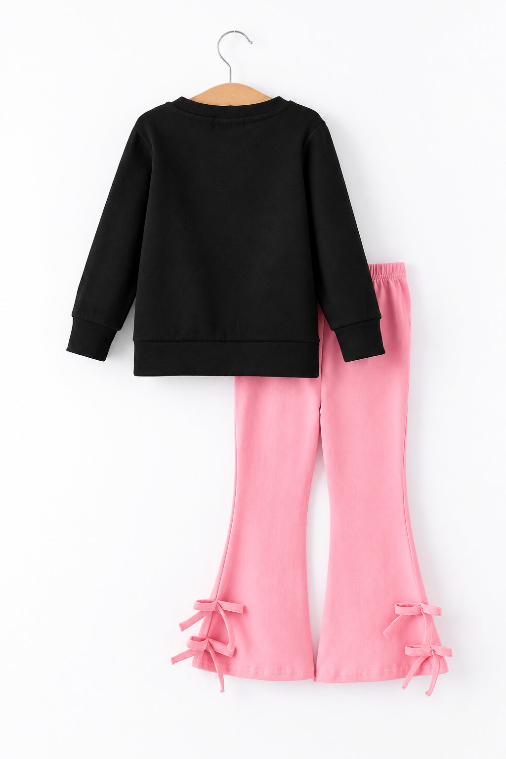 Halloween Black Top + Pink Bell Bottoms