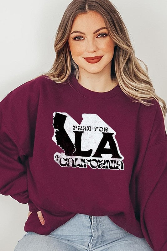 Pray for LA California Graphic Sweatshirt