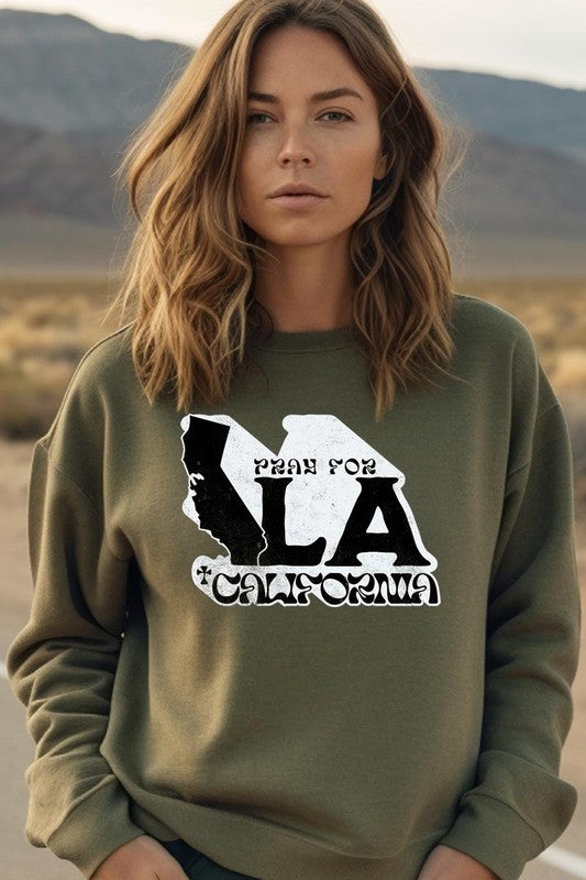 Pray for LA California Graphic Sweatshirt