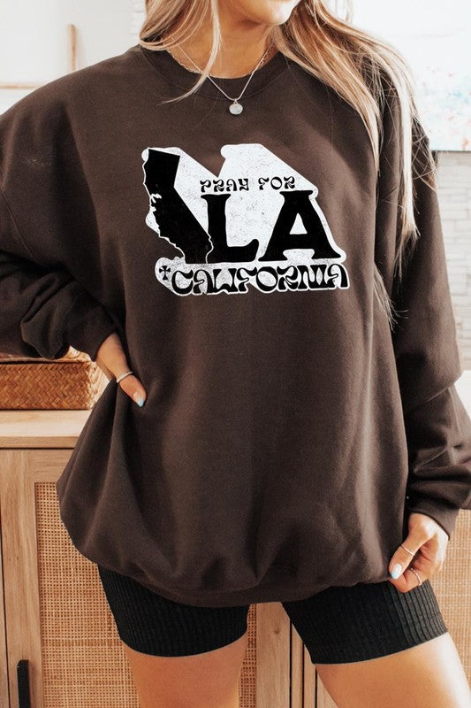 Pray for LA California Graphic Sweatshirt
