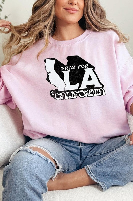 Pray for LA California Graphic Sweatshirt