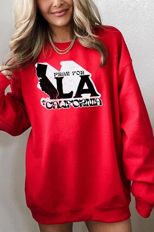 Pray for LA California Graphic Sweatshirt
