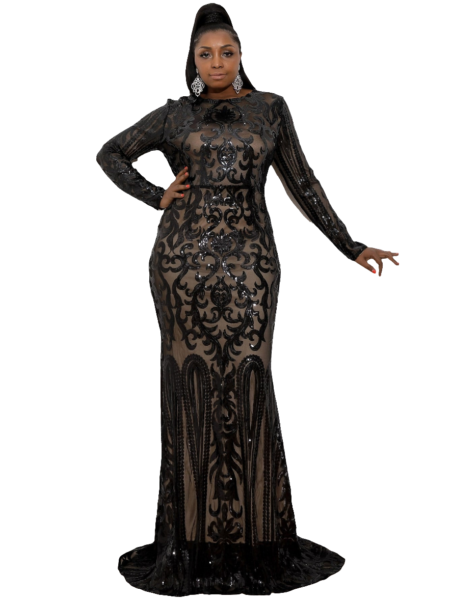 Mermaid Hem Sequin Dress