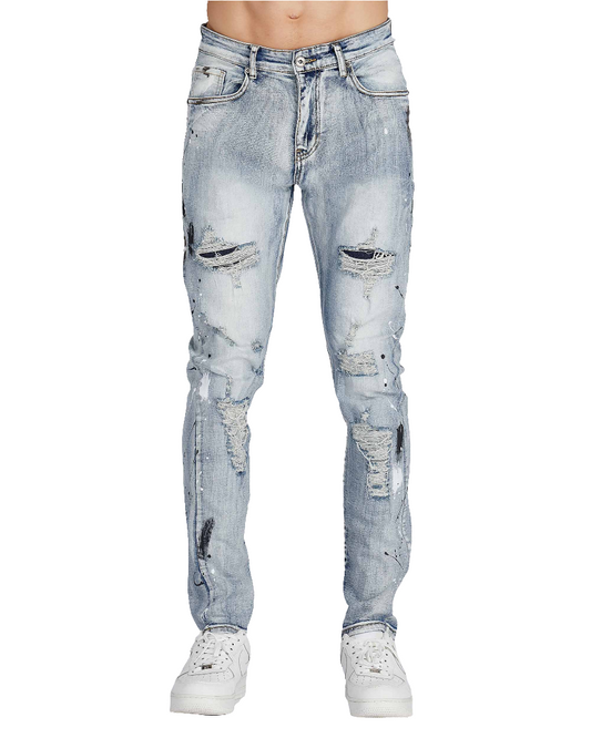 Distressed Blue Jeans