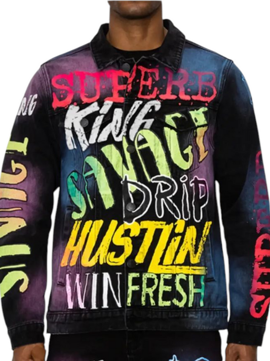 Air brush Denim Jacket