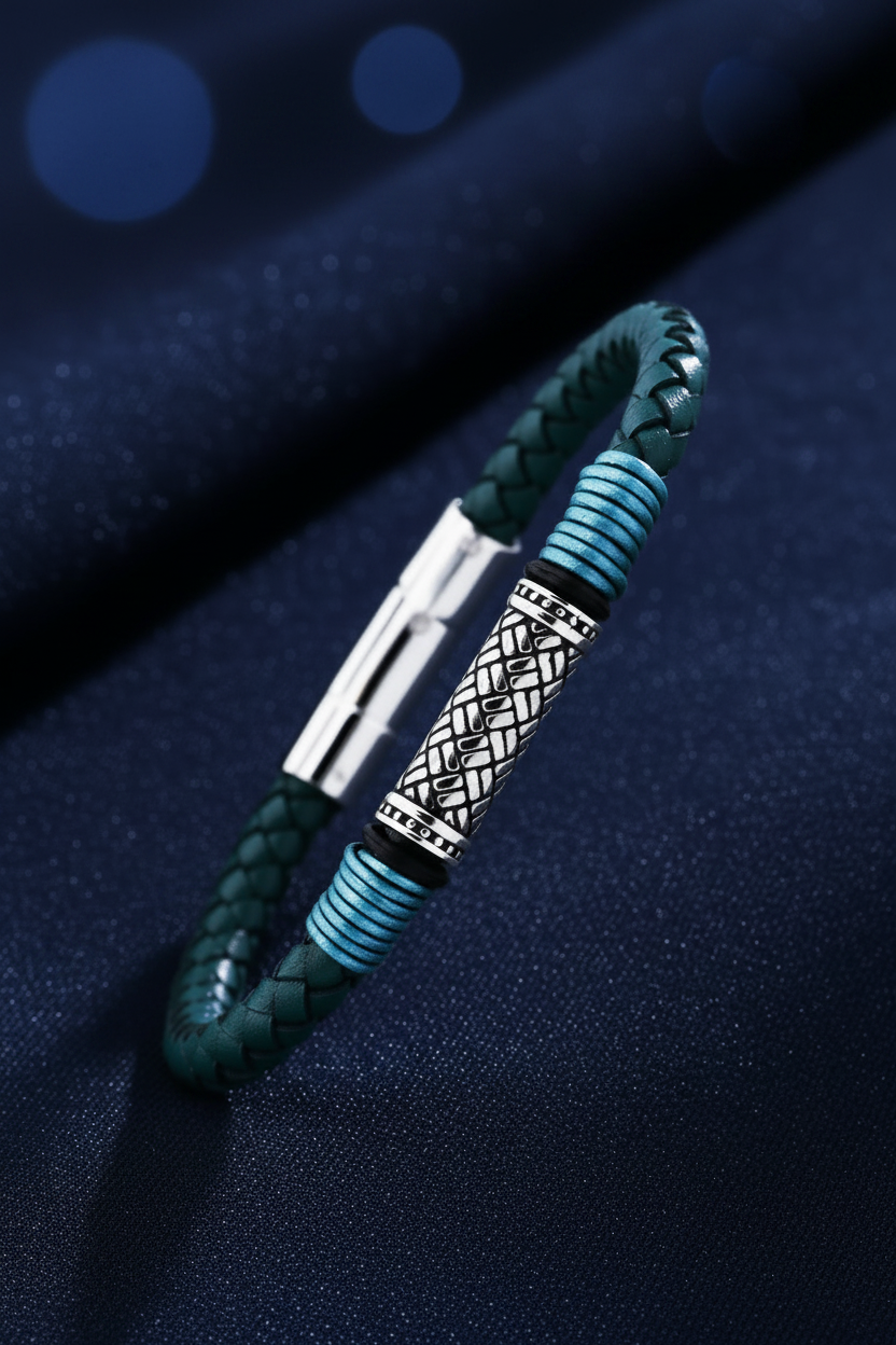 Green Leather Bracelet