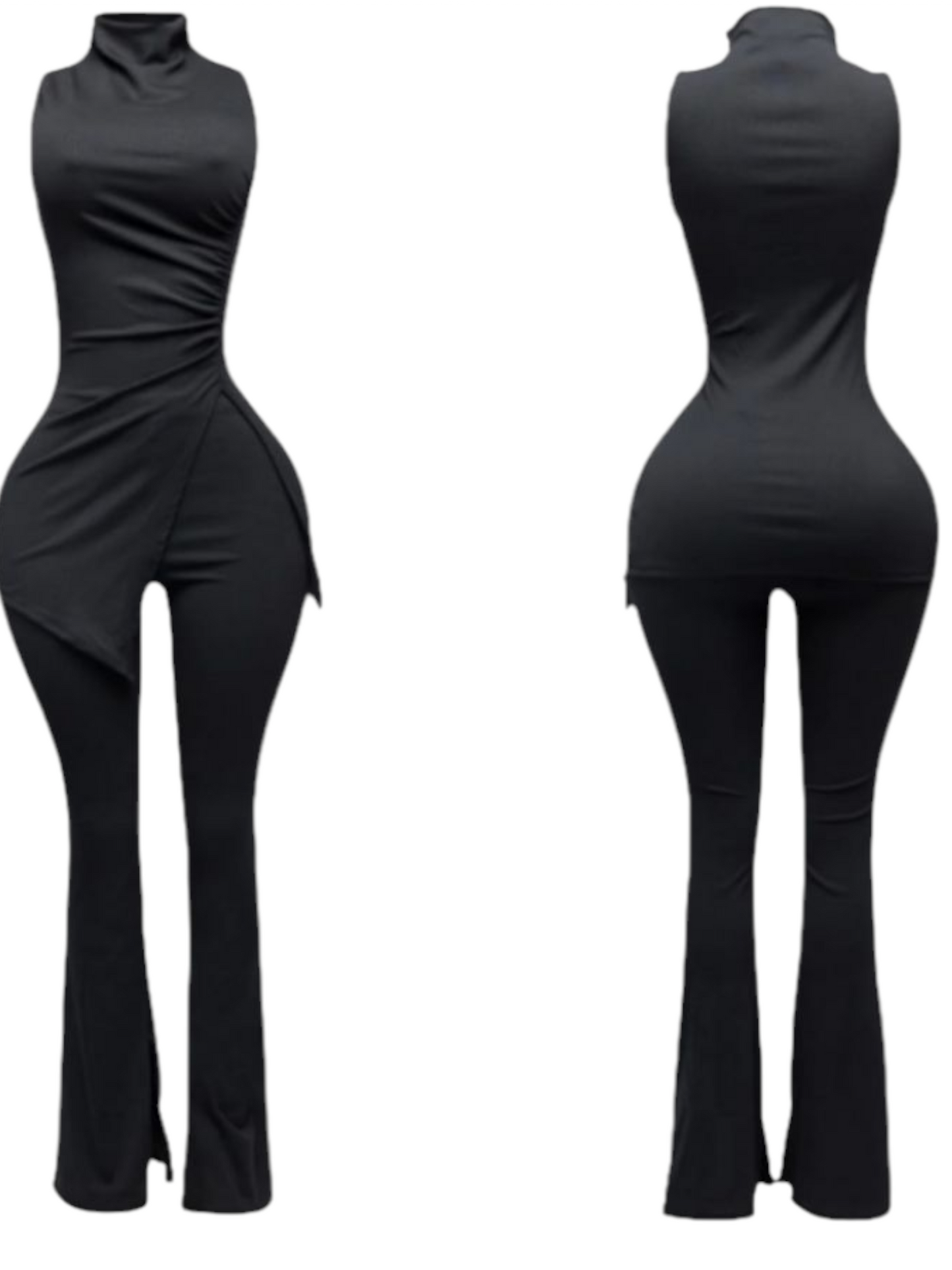 MOCK NECK & FLARE PANTSET