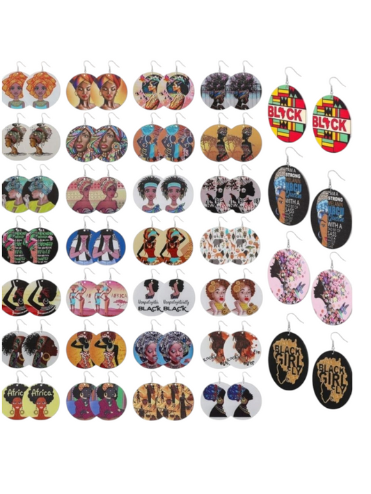 5 pack Wood Earring (assorted)