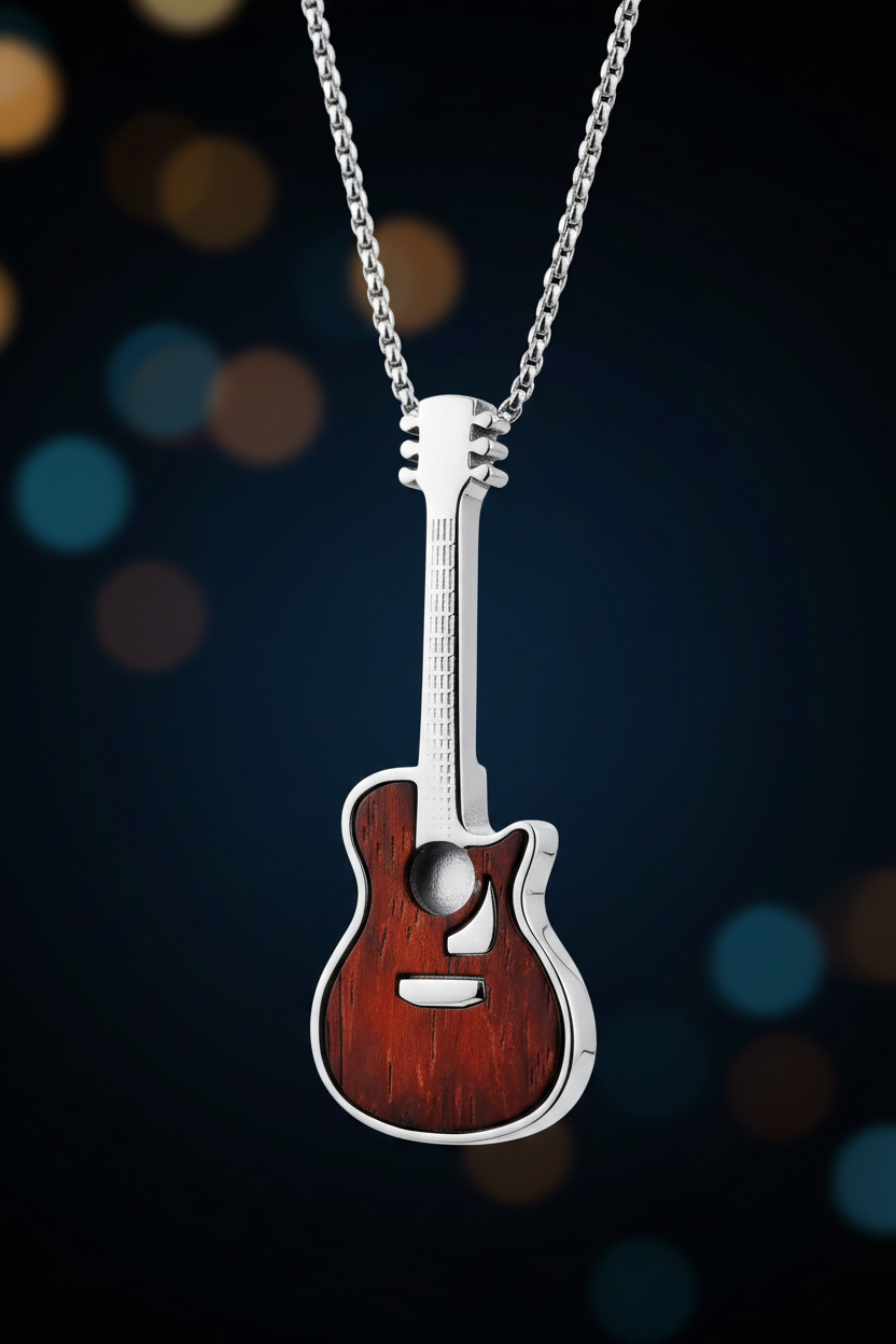 Stainless Guitar Pendant