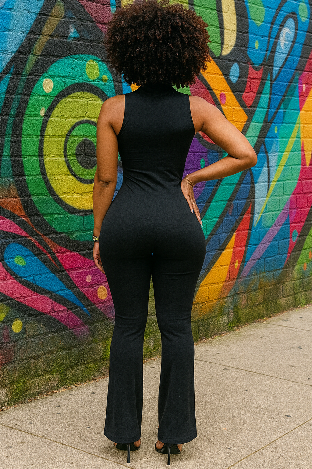 MOCK NECK & FLARE PANTSET