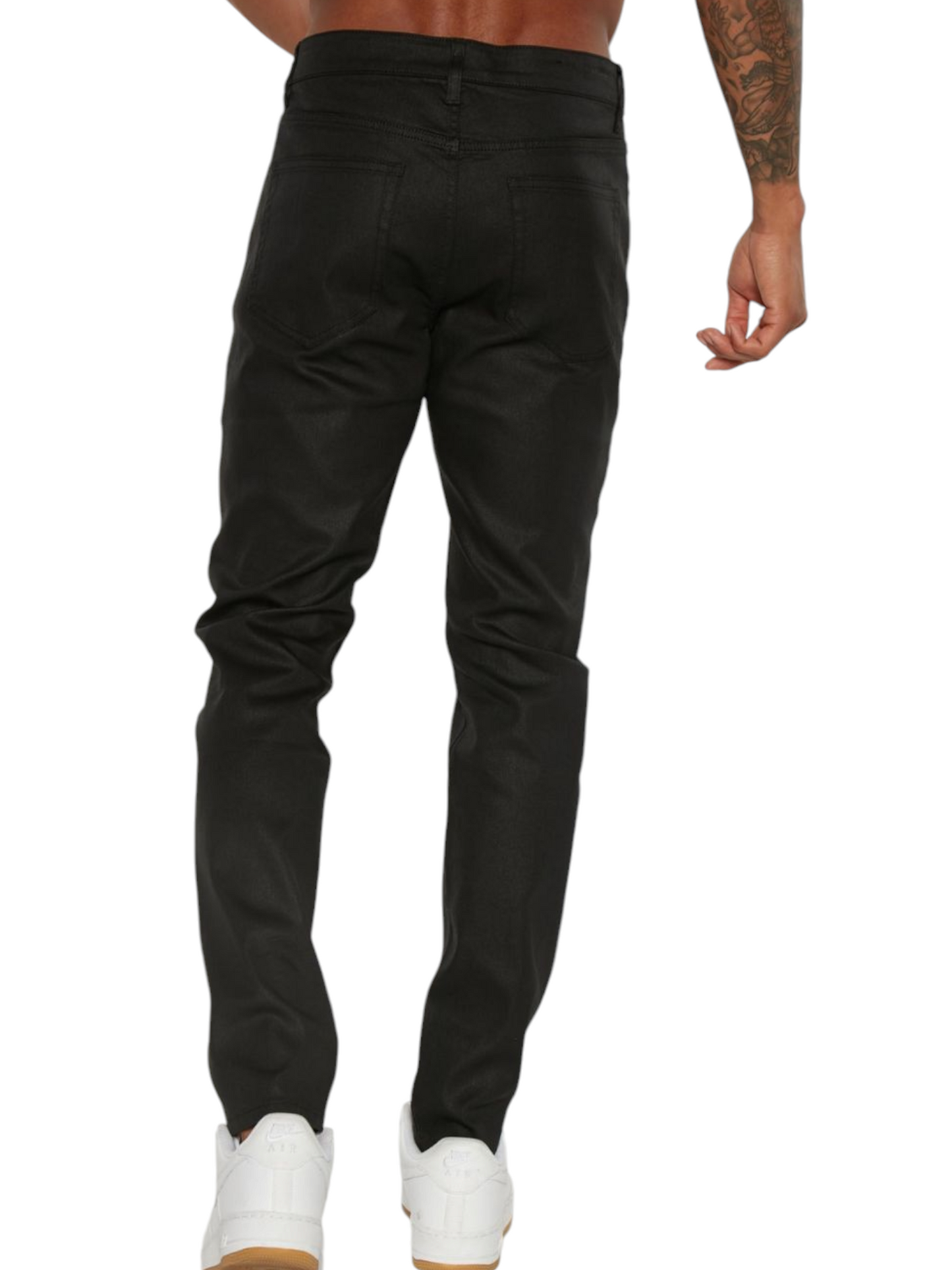 Waxed Slim Taper Jean - Black