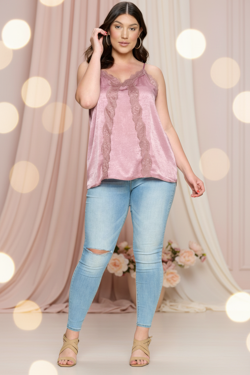 Satin Sleeveless Woven Cami