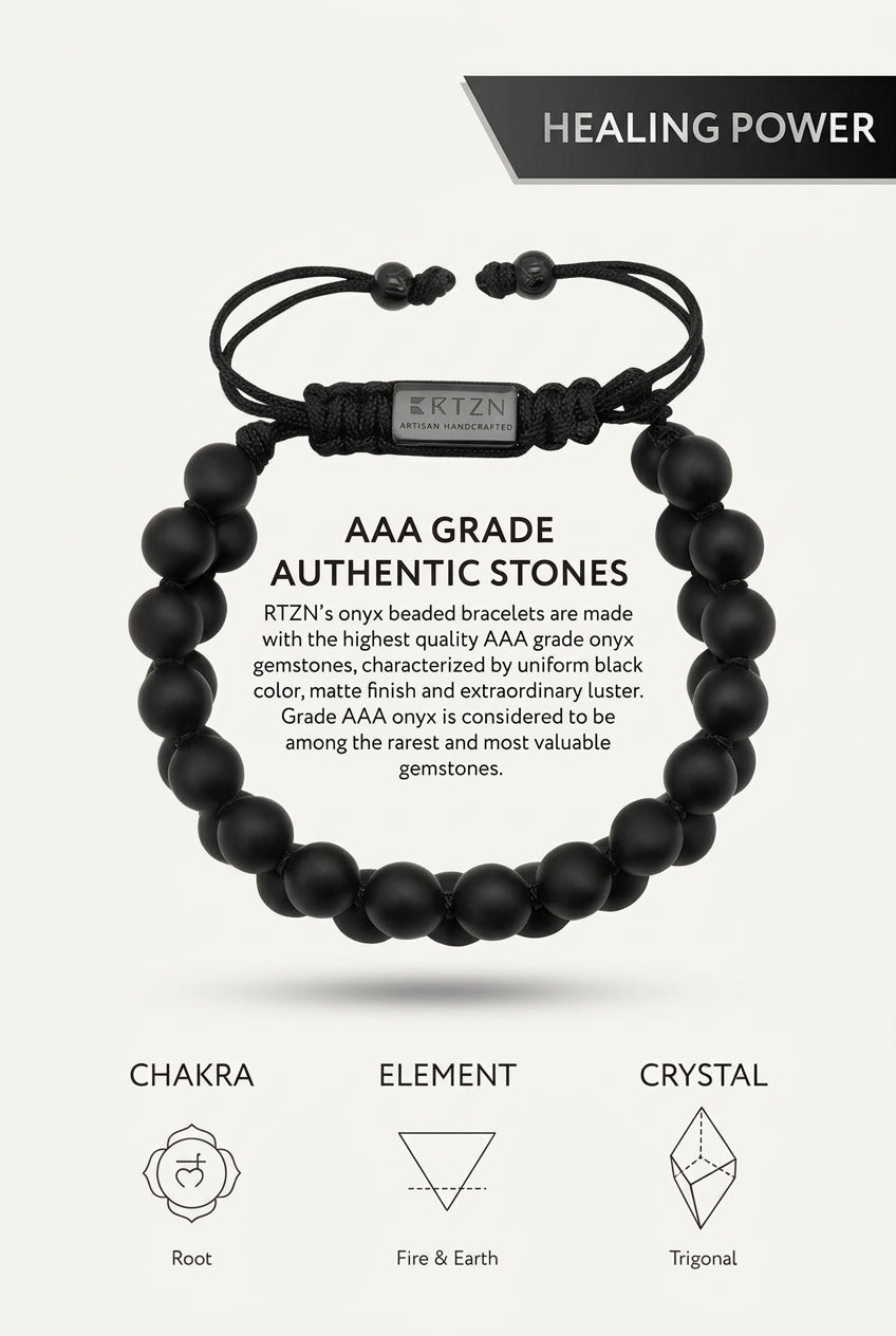 Black Onyx Beaded Bracelet - Morocco