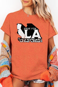 Pray for LA California Graphic Plus Heavy Cotton T