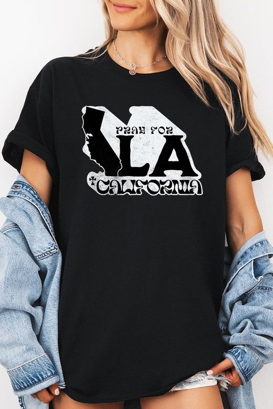 Pray for LA California Graphic Plus Heavy Cotton T