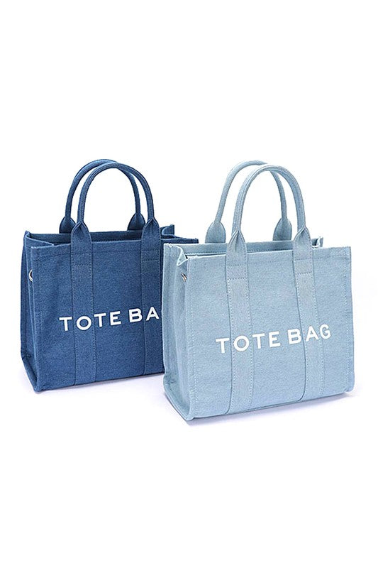 Denim Small Tote Bag