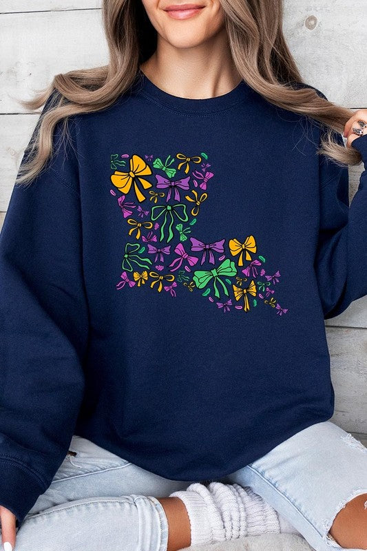 Louisiana Mardi Gras coquette Graphic Sweatshirt