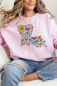 Louisiana Mardi Gras coquette Graphic Sweatshirt