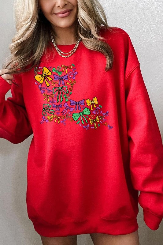 Louisiana Mardi Gras coquette Graphic Sweatshirt