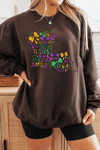 Louisiana Mardi Gras coquette Graphic Sweatshirt