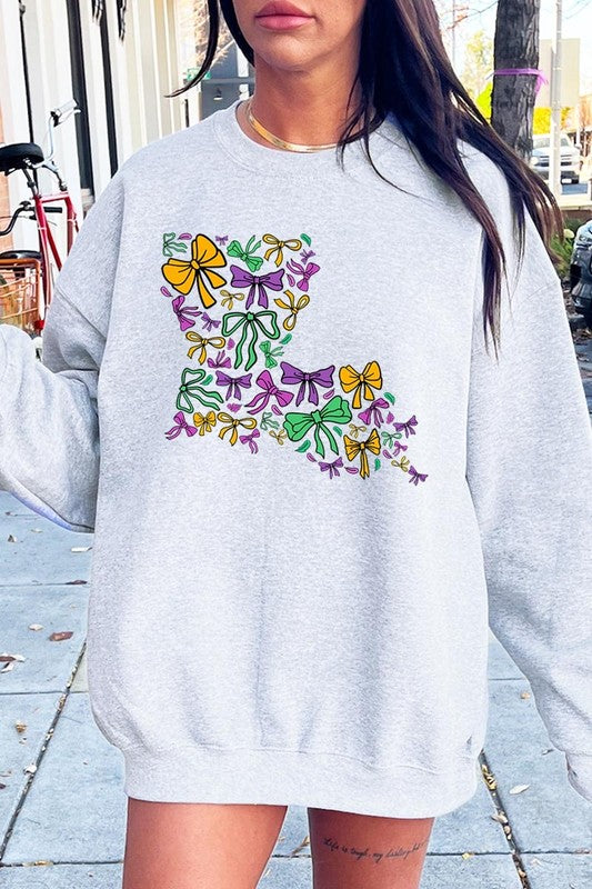 Louisiana Mardi Gras coquette Graphic Sweatshirt