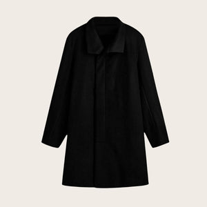 Lapel Single Breasted Slim Overcoat