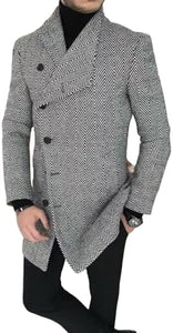 Lapel Single Breasted Slim Overcoat