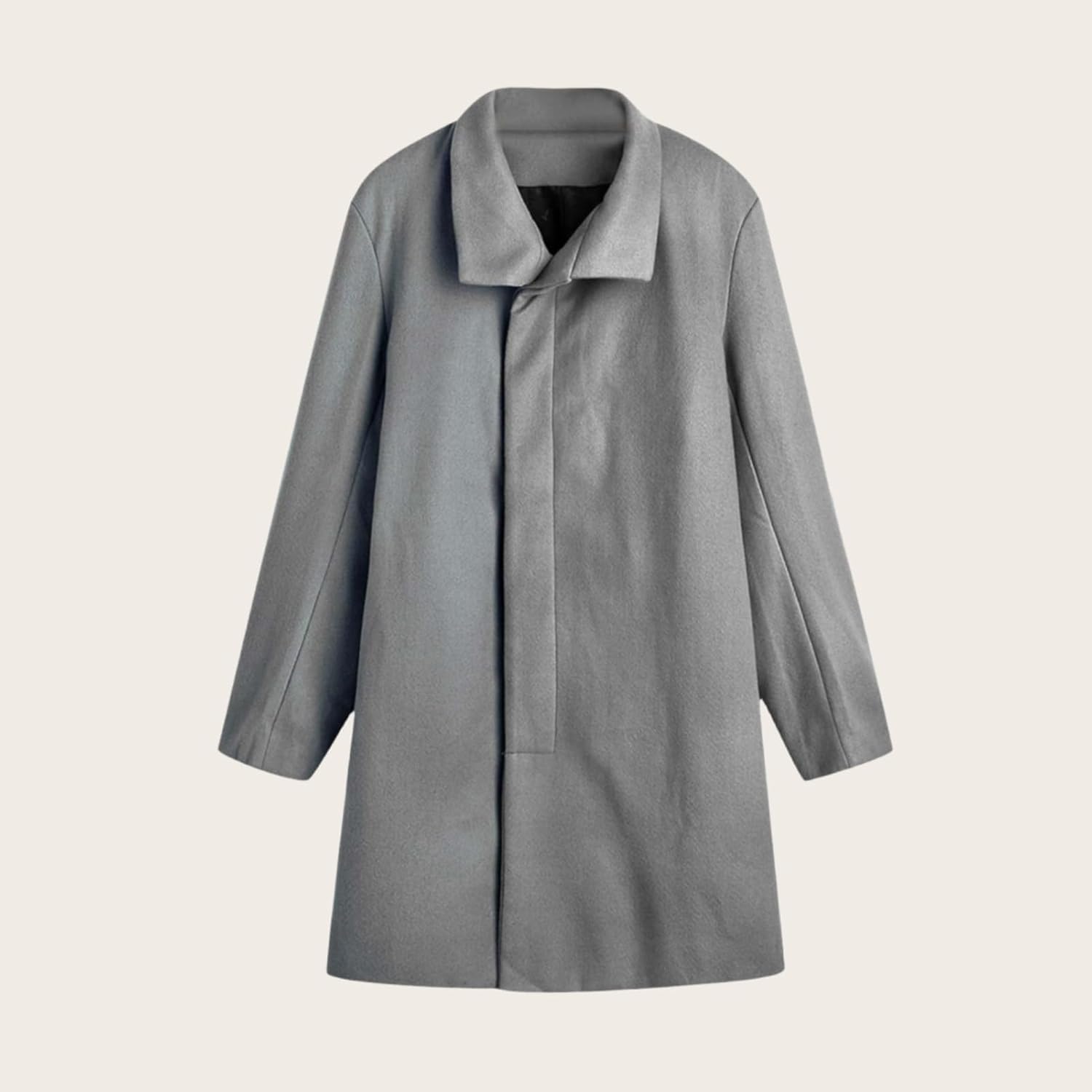 Lapel Single Breasted Slim Overcoat