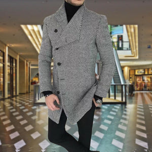 Lapel Single Breasted Slim Overcoat