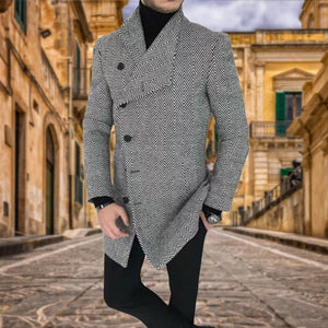 Lapel Single Breasted Slim Overcoat