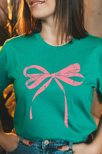 Pink Valentine Bow Graphic Plus Tee