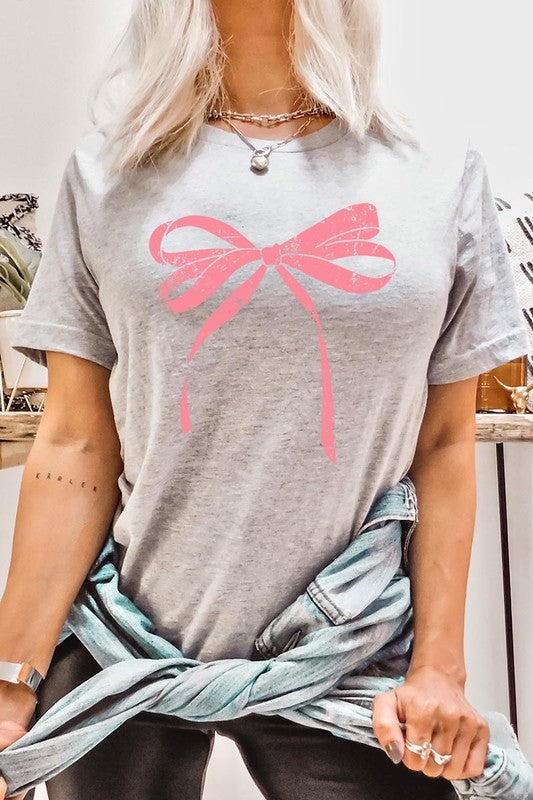 Pink Valentine Bow Graphic Plus Tee