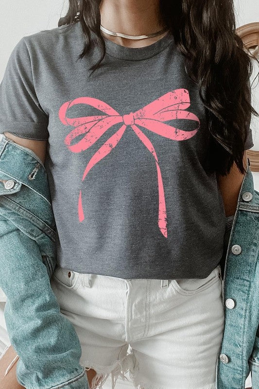 Pink Valentine Bow Graphic Plus Tee