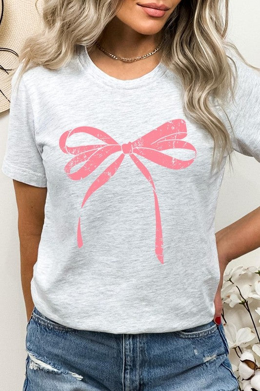 Pink Valentine Bow Graphic Plus Tee