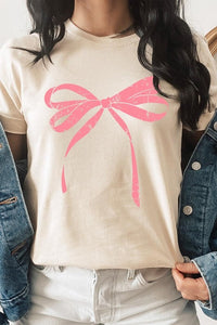 Pink Valentine Bow Graphic Plus Tee