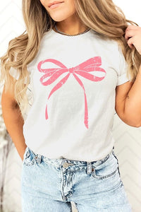 Pink Valentine Bow Graphic Plus Tee