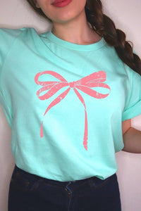 Pink Valentine Bow Graphic Plus Tee