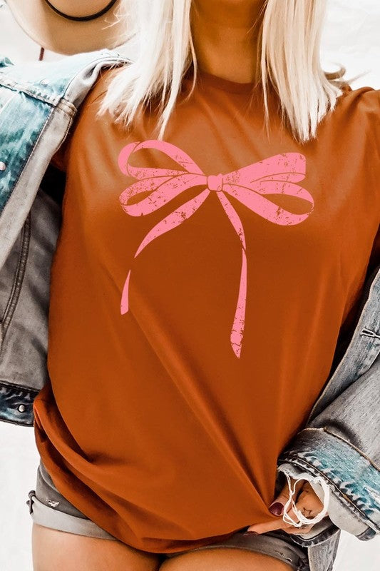 Pink Valentine Bow Graphic Plus Tee