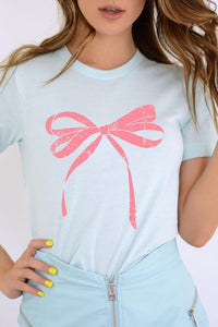 Pink Valentine Bow Graphic Plus Tee