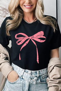 Pink Valentine Bow Graphic Plus Tee