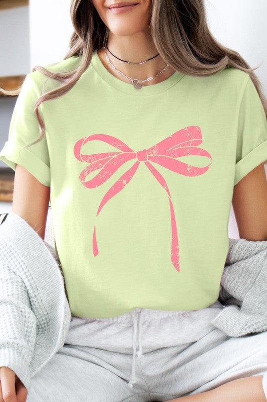 Pink Valentine Bow Graphic Plus Tee