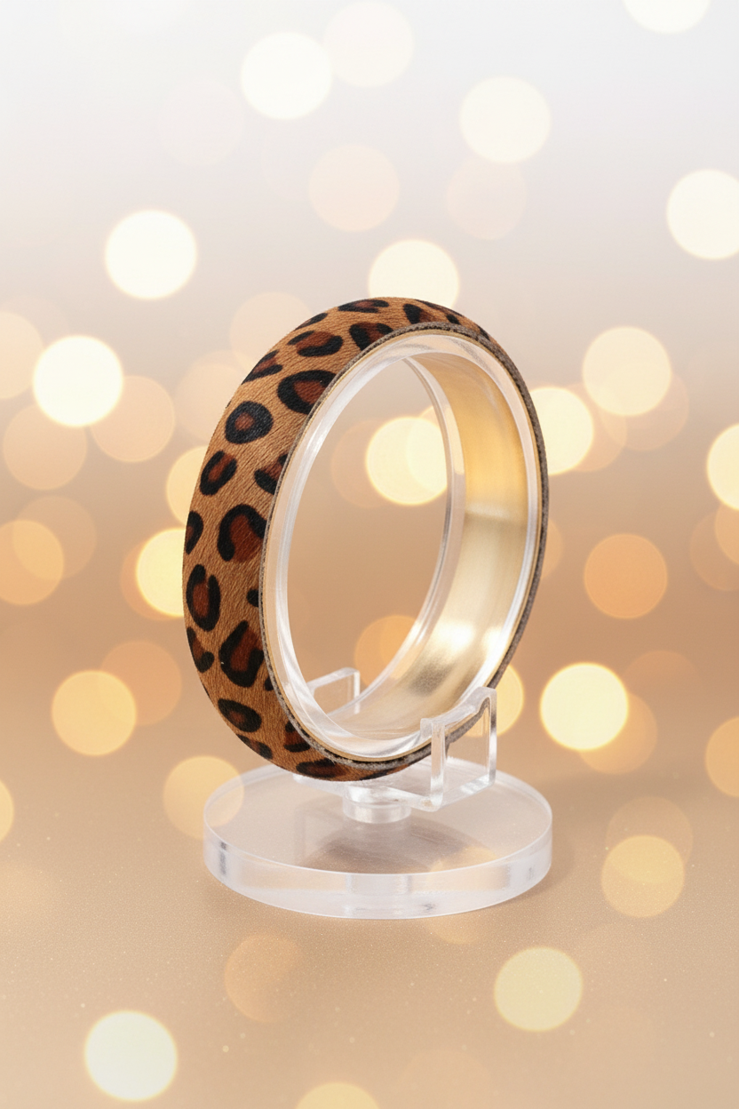 Animal Print Metal Bangle Bracelet