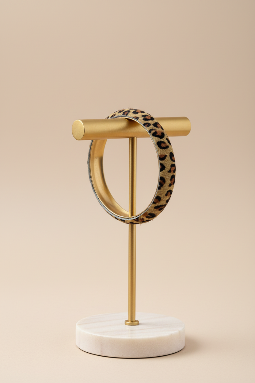 Animal Print Metal Bangle Bracelet