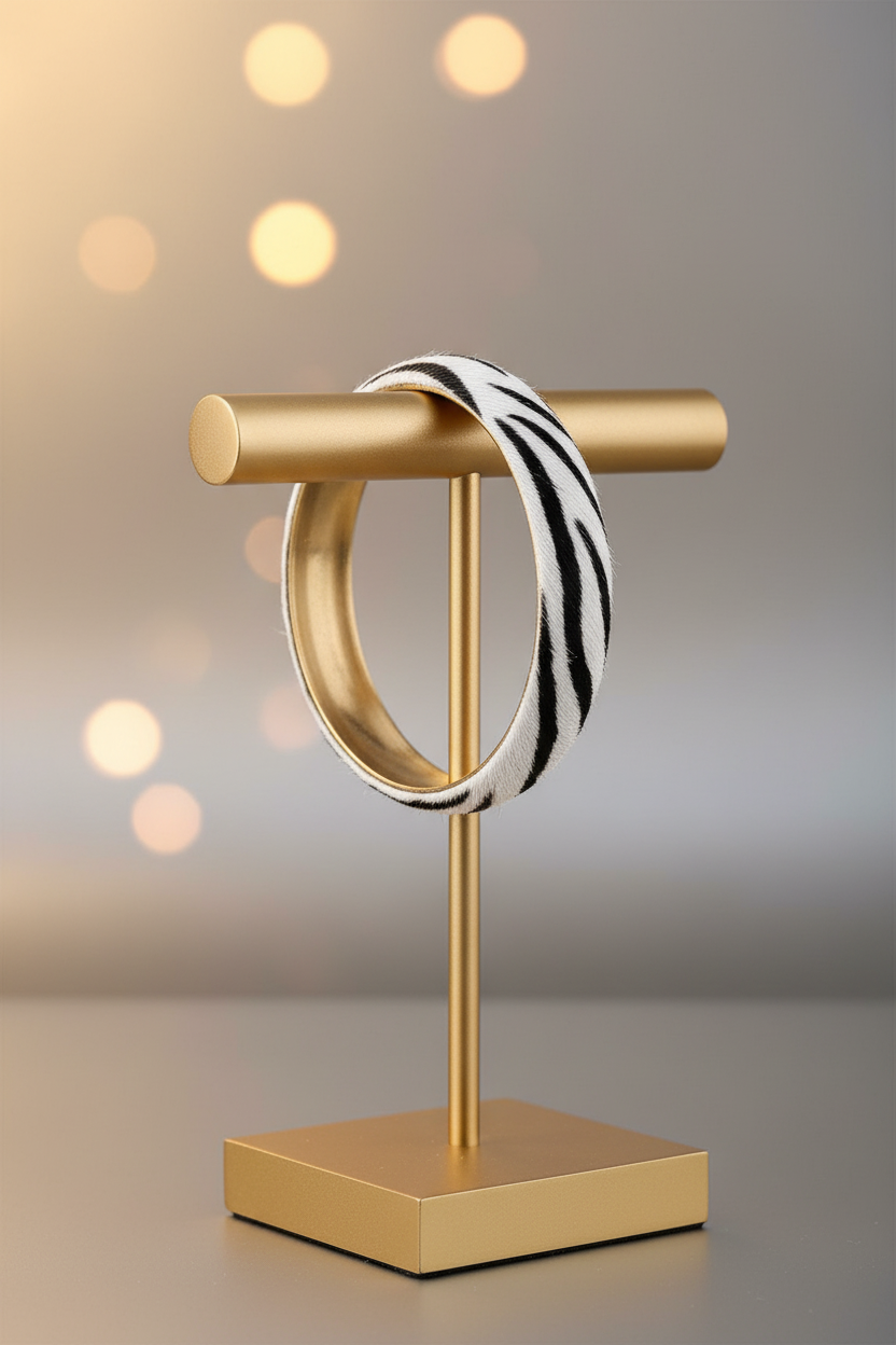 Animal Print Metal Bangle Bracelet