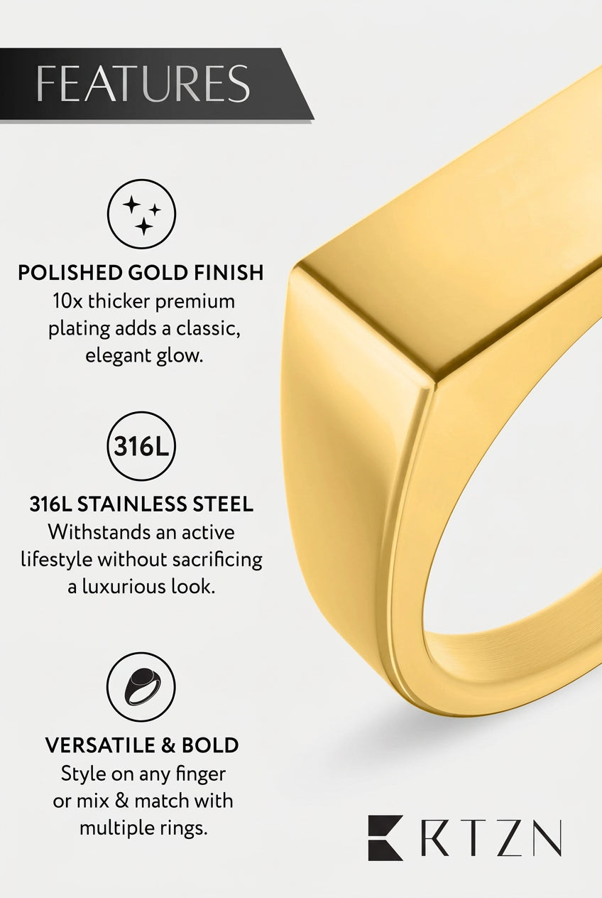 Rectangle Signet Rings (Gold)