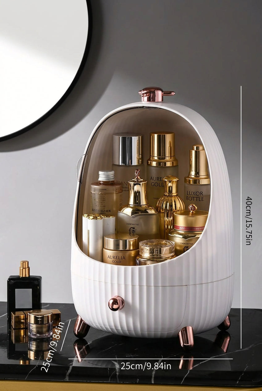 Round Cosmetic Storage Box, Makeup Organizer | Dressing Table Shelf