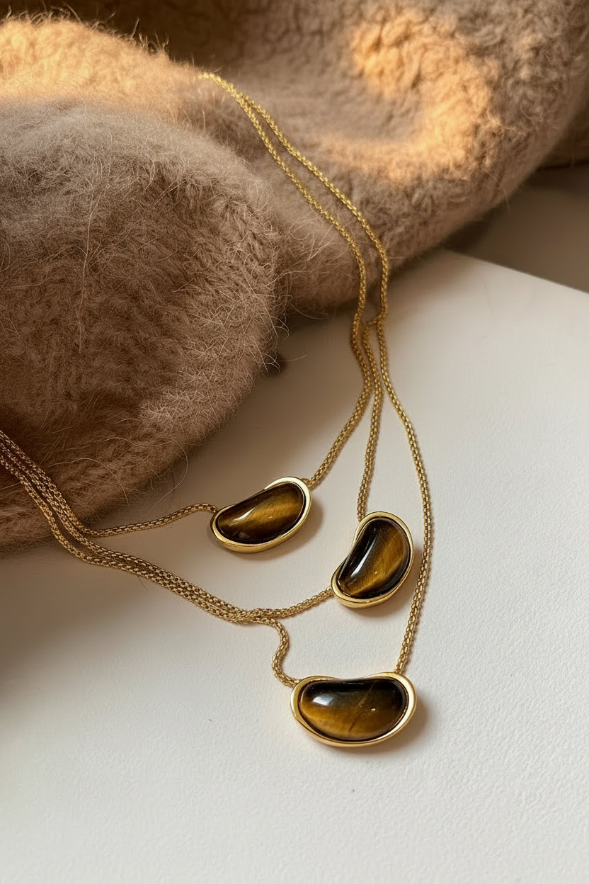 Angie Tiger Eye Pendant Necklace