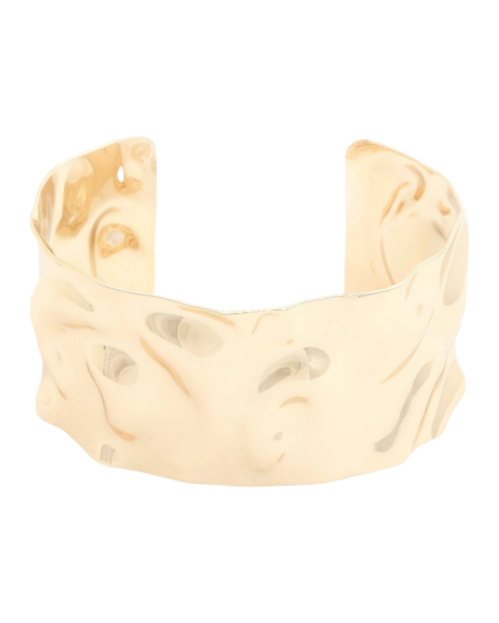 Wide Hammered Metal Cuff Bracelet