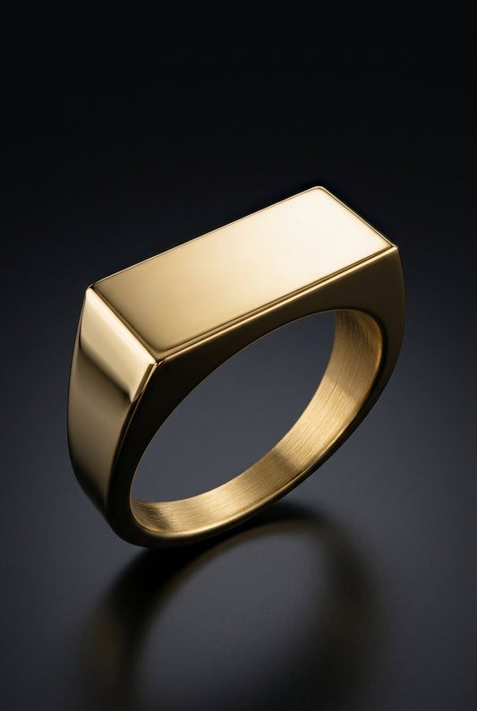 Rectangle Signet Rings (Gold)