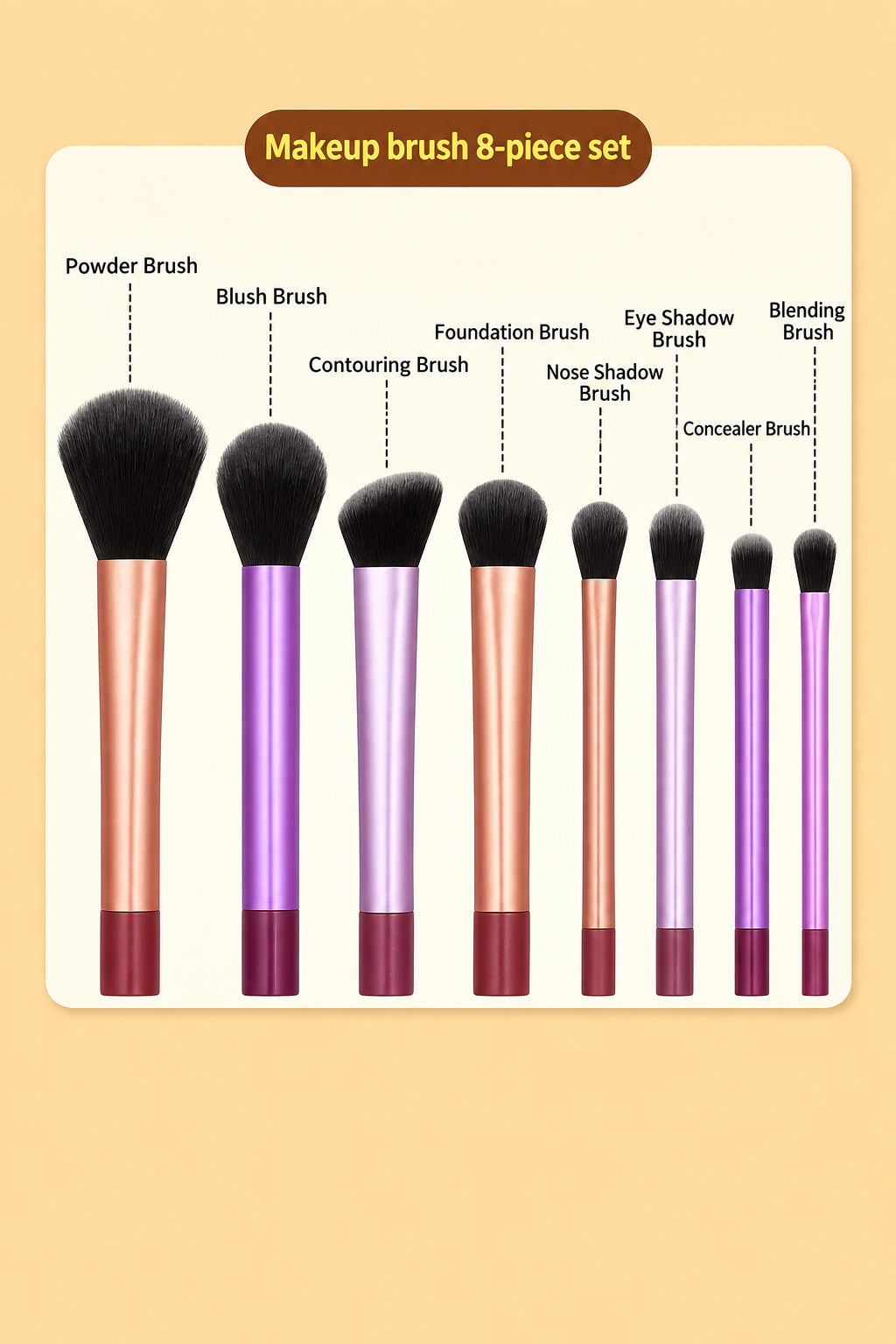 8pcs Makeup Brush Kit